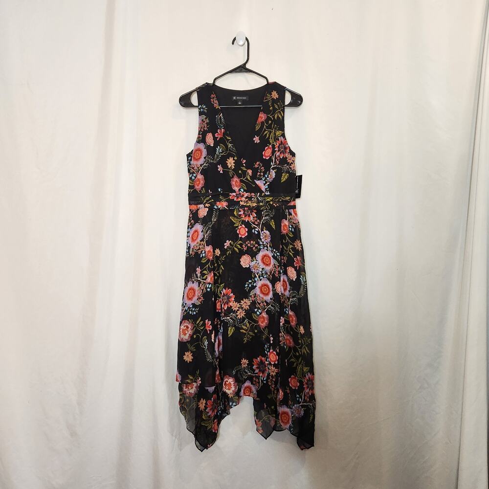 INC International Concepts Dress Womens 8 Multi Floral Hankerchief Fairycore NWT